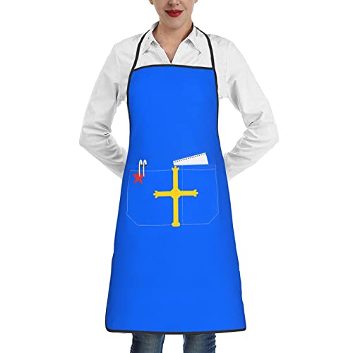 KWQDOZF Andecha Astur Schürze für Männer und Frauen, verstellbar, wasserdicht, mit Taschen, Lätzchen, Küchenschürzen, Kochschürze, weiß, Einheitsgröße