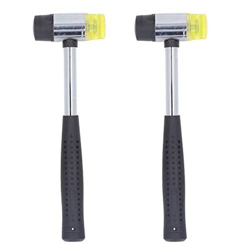 Tyenaza Doppelköpfiges Softhammer-Set, 2-teiliger Hammer Mit Edelstahlgriff Für Holzarbeiten, Handwerk Und Bodenbelagsarbeiten