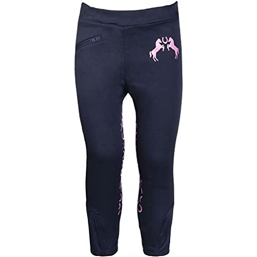 HKM Unisex Kinder Pink Pony Leggings, dunkelblau, 116