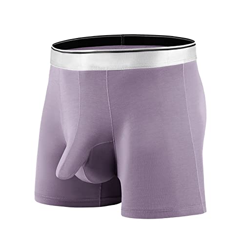 WKAYsIV Herren Slip Atmungsaktiv Niedrige Taille Kunstleder Unterwäsche Unterwäsche Lustig Herren Herren Unterwäsche Eingriff Unterwäsche Herren Schwarz Klein Trunk(Lila,XL)
