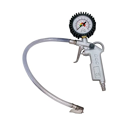 Scheppach Reifenfüllmessgerät | Pistole mit Druckmanometer für Scheppach-Kompressor Air-Force 2 | max. 8 bar | Ø 75 mm inklusive Gummischutz