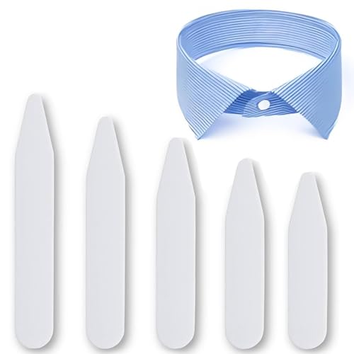 LYQNIHOB 50er Set Herrenhemd Kragenstäbchen in 5 verschiedenen Größen - Perfekte Kragenverstärkung für einen optimalen Sitz des Hemdkragens - Ideal für Väter und Ehemänner
