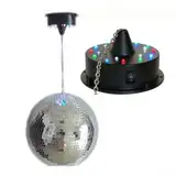 Fauhapyway Anpassbarer Geschwindigkeits-Discokugel-Motor mit praktischer Fernbedienung und hellen LED-Lichtern für festliche Atmosphäre (Deckenmotor)