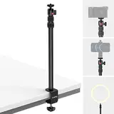 SmallRig Selection Kamera Tischstativ Lichtstativ mit 1/4"-20 Kugelkopf, 13"-35,4" verstellbares Tablet Halterung, Tisch Klemme für DSLR Kamera, Ringlicht, Live Streaming, Video Aufnahmen - 3488