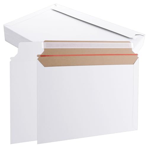 LDXDRU Versandtaschen aus Karton, A4-Größe, 323 x 229 mm, haftklebend, 250 g/m², Hardcover, 50 Stück