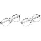 VILLCASE 2 Stück Stylische Puppenbrillen aus Robustem Material, Weihnachtsmann Brille Zubehör zum Verkleiden für Puppen, Runde Brille Ideal für Kostümpartys und Spielzeug
