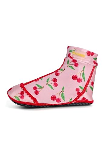 Duukies Mädchen Badesocken Cherry Pink Kirschen Print Strandsocken UV-Schutz, Farbe:red, Socken:30-31