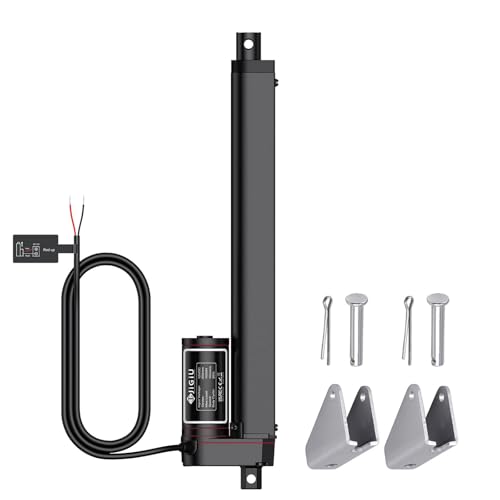 JiGiU Linearantrieb 1500N 300mm Verstellantrieb Linear Actuator Motor Linearmotor DC 12V Lineartechnik IP65 Wasserdicht Electric Motor Putter Elektrische Türöffner (Schwarz)
