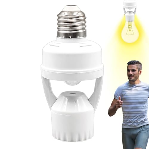 Screw in Motion Sensor Bulb Holder, E27 Lamp Holder, Automatic Light Bulb Outlet for Basement, Pantry Room, Storage Room, Garage Light, Energy-Efficient Lighting Solution