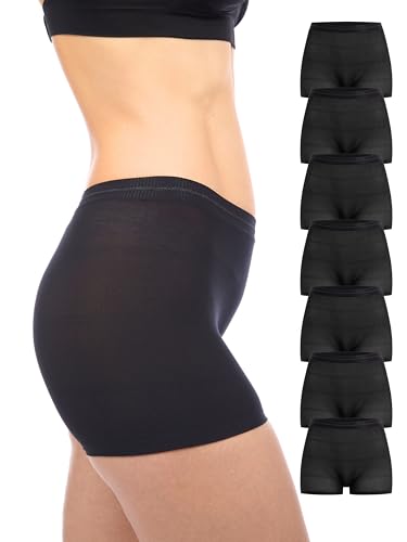 Herzmutter Wochenbett Unterwäsche - 7er Set - OekoTex - Postpartum Unterwäsche - nach Geburt-Kaiserschnitt - Einweg Unterhosen Damen - Mama-Slip - 9400 (Schwarz, L-XL)