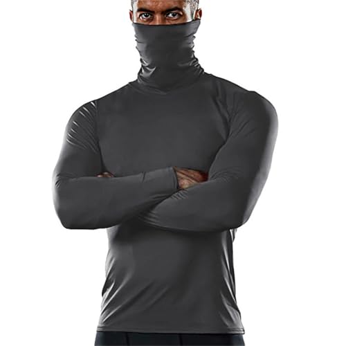 Faonkeew Herren Rollkragenshirt Rollkragen Pullover Baumwolle Elastisch Sweatshirt Unterzieh Einfarbig Langarmshirt Baumwolle Unterzieh Rolli Elastisch Rollkragen Pulli Longsleeve T Shirt