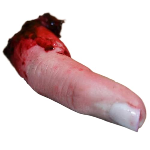 Abgetrennte Körperteile abgetrennte Finger realistische blutige, beängstigende, gefälschte Finger mit Nagel 3,15 Zoll abgetrennte Körperteile für Halloween, Spukhaus, Party, Party