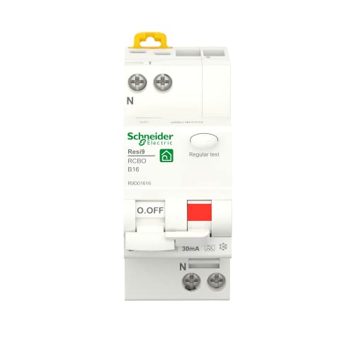 Schneider Electric FI LS RESI9 1P+N 16A B 30MA TYP A 6KA, R9D01616, Grau