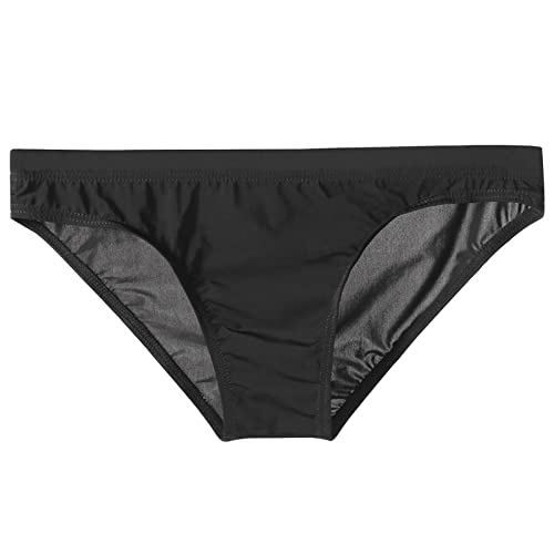 Herren Slip Eisseide Transparenter Bequem Unterwäsche Herren Sport Unterhosen Atmungsaktiv Männer Slips Niedrige Taille Unterhose 2025 Sportunterwäsche Sexy Underwear (Black, XXXL)
