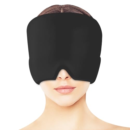 Lectorias Migraine Relief Cap, Migräne Maske Mütze, Kühlmaske Gesicht, Kopfschmerzen Maske, Migränemaske Einlagiges Design, Headache Relief Cap, Gel Kältetherapie Maske Gegen Geschwollene Augen