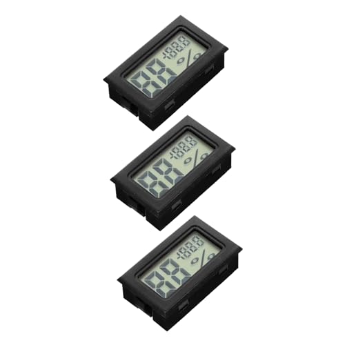 UKCOCO 3Stücke Mini Hygrometer Thermometer Digitalanzeige Indoor Temperatur Feuchtigkeitsmesser für Wohnräume Büro Gewächshaus Elegantes Design für Präzise Messungen