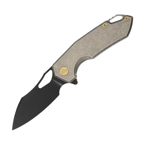 FerraMonster Taschenmesser Klappmesser Outdoor Messer Survival Messer EDC Einhandmesser mit Taschenclip, Tasche - M390 Stahl, Griff mit Titan - Männer Geschenk (Bronze)