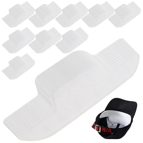 Veesper 100 pcs absorbierende Hut -Schweiß Liner, Einweg -Hardhut -Liner für Kappen, kein Schweißschutz verhindert Flecken und Geruch für Baseballkappen und Arbeitshelme