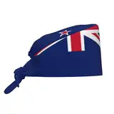 WZYWHJ Reinigungskappe mit neuseeländischem Flaggenmuster, Kochmütze für Damen und Herren, verstellbar, atmungsaktiv, Schwarz, Einheitsgröße, Schwarz, EinheitsgröÃŸe
