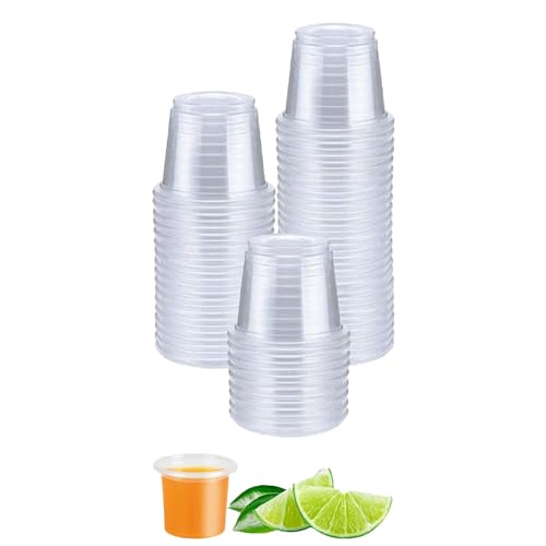 Panexf 50 Stück Schnapsgläser Plastik, 2cl/20ml Shotgläser plastikbecher Schnapsbecher aus PP - Material, Wiederverwendbarer Trinkbecher für Party Spaß