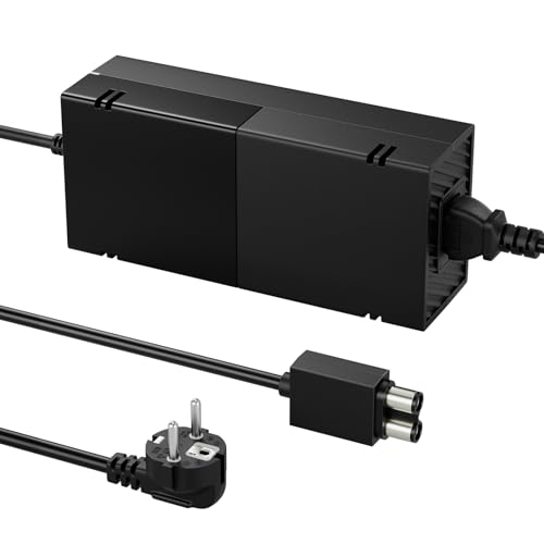 DINTYOU Xbox One Netzteil mit EU Ladekabel – Ladegerät für Konsole, Geringes Lüftergeräusch, Verbesserte Leise Version, Eingang AC 100-240V