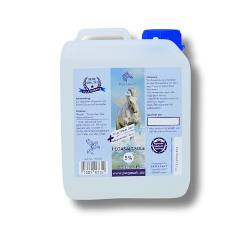 5% Totes Meer Sole 2,5 Liter • Pferde Inhalation Soletherapie • Regeneration der Atemwege für Pferde - Pegasalt