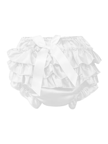 CHICTRY Baby Kinder Mädchen Baumwolle Unterwäsche Unterhosen Rüsche Hose Bloomer Shorts Baby Höschen Windelhöschen Kleinkinder Pumphose Weiß 62-68