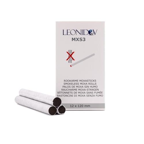 Leonidov® Moxa Zigarren MXS3 – 10er Set Raucharme & Geruchsarme Moxastangen aus Verkohltem Beifuß für Moxibustion