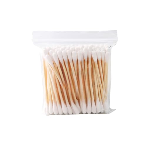 Wattestäbchen Geschenke – Wattestäbchen mit Holzstäbchen, doppelte Präzisionsspitzen, Wattestäbchen mit Stäbchen, Wattestäbchen für Make-up, Reinigung (100 Stück)