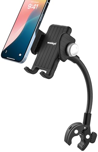 Kinderwagen Fahrrad Handyhalterung Schwanenhals, Rollstuhl Boot Laufband Handy Halterung [Ultra Stabile] Stange Rohr Lenker Klemme für iPhone 16 15 14 Pro Max, Galaxy S24, alle 4-7" Telefons