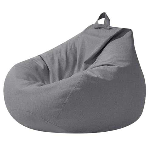 Highdi Sitzsack für Erwachsene, nur Bezug (Keine Füllung), Gaming Sitzsäcke XL Giant Grey Bean Bag Chair für Outdoor Living Room Decor (100 x 120 cm)