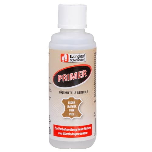 Lederreiniger - acetonfreier Primer, Reiniger und Entfetter für Leder zur Vorbehandlung von Glattleder vor dem Farbauftrag - Preparer für Naturleder - für optimales Finish - Lederfarben und Farbsprays