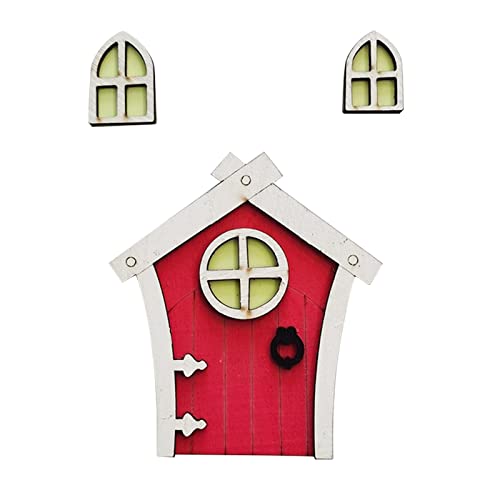 Haus Miniatur Hausfenster und Tür Mini Tür Fenster Dekoration für Rasen Wohnkultur Hgq291 (C, One Size)