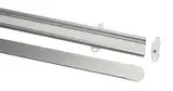 GARDINIA Paneelwagen für Flächenvorhangschienen/Innenlauf-Gardinenstangen, Für Schiebegardinen, Klettband, Rollen vormontiert, 60 cm, Atlanta, Silber