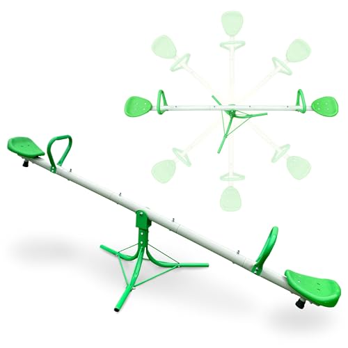 HyperMotion Swing HYP11 Kinderschaukelwippe mit 360° Drehfunktion - Gartenschaukel für 2 Kinder, UV-beständiges Material, belastbar bis 90 kg, Maße: 182 x 67 x 77 cm