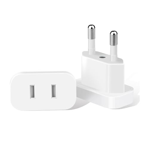 VIEVRE 2 Stück EU Stecker Adapter,US to EU Adapter,Stecker US auf EU,Adapter für Steckdosen,US EU Adapter,US auf EU Adapter,Steckdose Adapter EU,Steckeradapter Japan Deutschland,Adapter Eurostecker