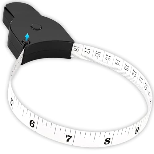 Körpermaßband, Suiyeejan Maßband Körpermaßband 150 cm Maßband, einziehbares Maßband zur Körpermessung und Gewichtsabnahme, Genaues Körpermaßband für Fitness, Schneider, Nähen (Schwarz, 1 Stück)