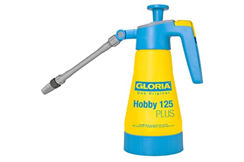 GLORIA Drucksprühgerät Hobby 125 Plus - 1,25L Gartenspritze | Handsprüher |zur Ausbringung von Essig-Säure | Säurebeständig | schwenkbare Düse | für säurehaltige Pflanzenschutzmittel | Kunststoffpumpe