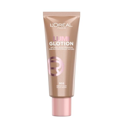 L'Oréal Paris Flüssiger Highlighter für Gesicht und Körper mit Glycerin und Sheabutter, Perfect Match Lumi Glotion, Natural Glow Enhancer, 903 Medium Glow, 40 ml
