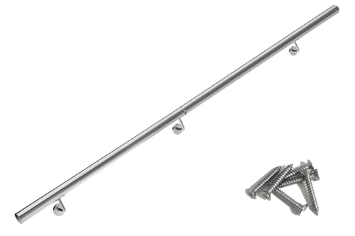 Edelstahl Handlauf, Magtctyae Handlauf Edelstahl Aussen Treppengeländer Geländer innen außen Wandhandlauf Wand Treppe, Länge:300 cm