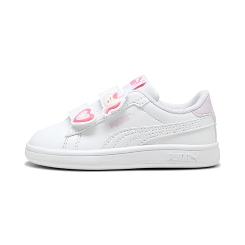 PUMA Baby-Mädchen Smash 3.0 Badges V INF Sneaker, White-Magic Rose-Lilac Frost, 23 EU