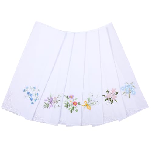 6 Stück Stofftaschentücher Damen, Taschentuch Taschentücher Baumwolle, Vintage-Blumen-Taschentuch, Florales Spitzen-Taschentuch, Bestickte Taschentücher, Florale Taschentücher, für Hochzeitsfeier