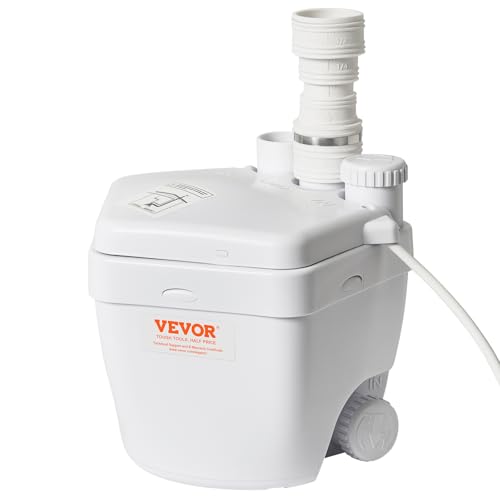 VEVOR Hebeanlage, 250 W, 1500 GPH Durchfluss, 5,5 m Förderhöhe, Untertisch-Sumpfpumpensystem mit Kupferdrahtmotor, Hochleistungs-Universal-/Waschbeckenpumpe, Abwasserpumpe mit 3,8 cm Auslass, weiß