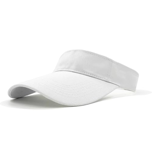 AHLPO Unisex Sonnenkappe Damen Herren, Einstellbar Visor Cap Schirmmütze Atmungsaktiv und Schweißabsorbierend, Sommer Sonnenvisier für Golf Tennis Baseball Radfahren Outdoor (Weiß)