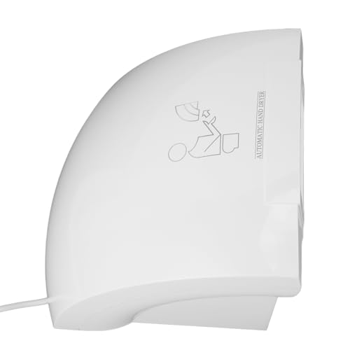 1200 W Händetrockner, Automatischer Hochgeschwindigkeits Händetrockner, 10 S Starker Luftstrom, Warmluft Händetrockner für Badezimmer, Einkaufszentrum, Hotel (EU-Stecker 220 V)