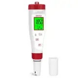 Digitales pH Messgerät für Wasser, Neue Version pH Tester, TDS Meter für Trinkwasser Mit Hintergrundbeleuchtung, Gleichzeitige Anzeige 4-in-1 TDS pH EC Meter für Wasser, Hydroponische Nährlösung, Pool