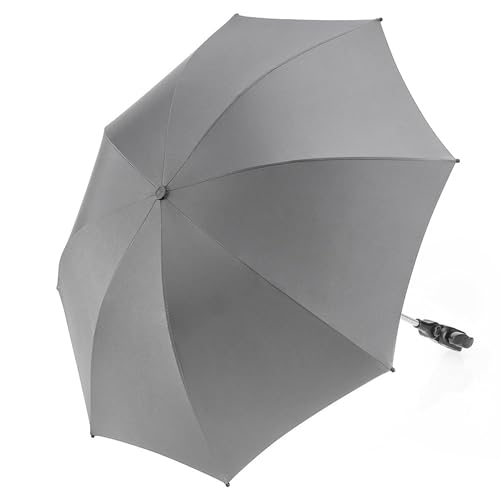Zamboo Universal Sonnenschirm UV 50+ für Kinderwagen & Buggy | flexibler Sonnenschutz mit 73 cm Durchmesser, einfach montierbar auf Rund- und Ovalrohre - Grau