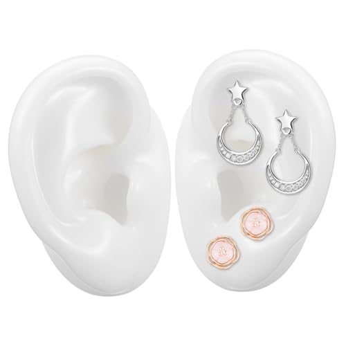 minkissy 1Paar Künstliches Silikon Ohrmodell Wiederverwendbares Ohr Display für Schmuck und Piercing Realistische Simulation für Otolaryngologen und Hörgerätezentren Hochwertiges