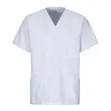 EXNER Medizinischer Schlupf-Kasack, OP-Kasack, Unisex, für Krankenpflege, Altenpflege, Farbe weiß, Größe M
