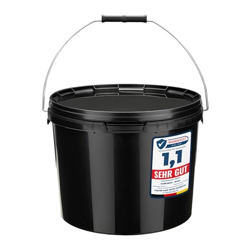 Garronda Eimer mit Deckel 10 L für die Lagerung von Lebensmittel- und Chemischen Produkten 1 Stück Schwarz GD-0104